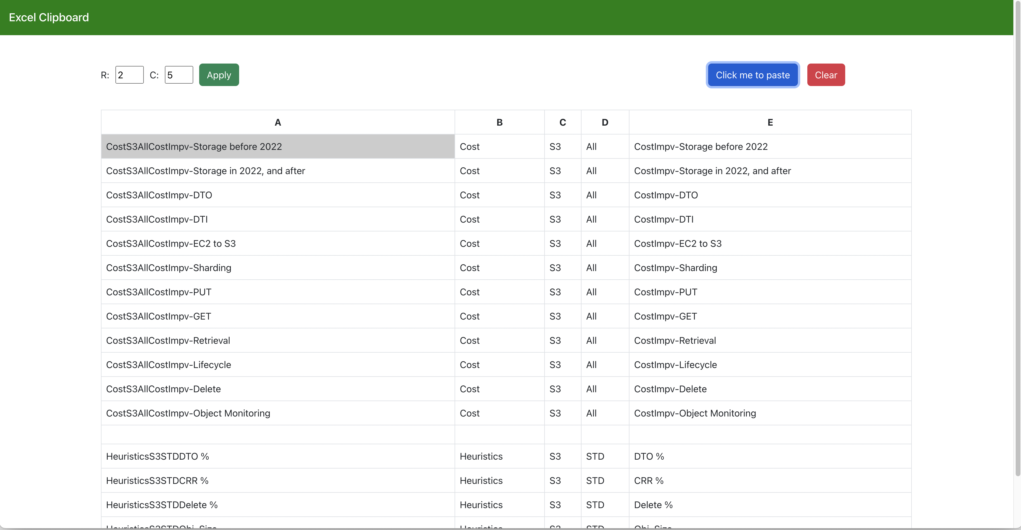 Excel Clipboard
